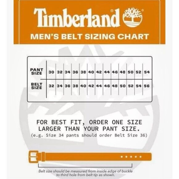 Timberland Men's Casual Black Leather Belt Size 32 Genuine Leather - Picture 6 of 6